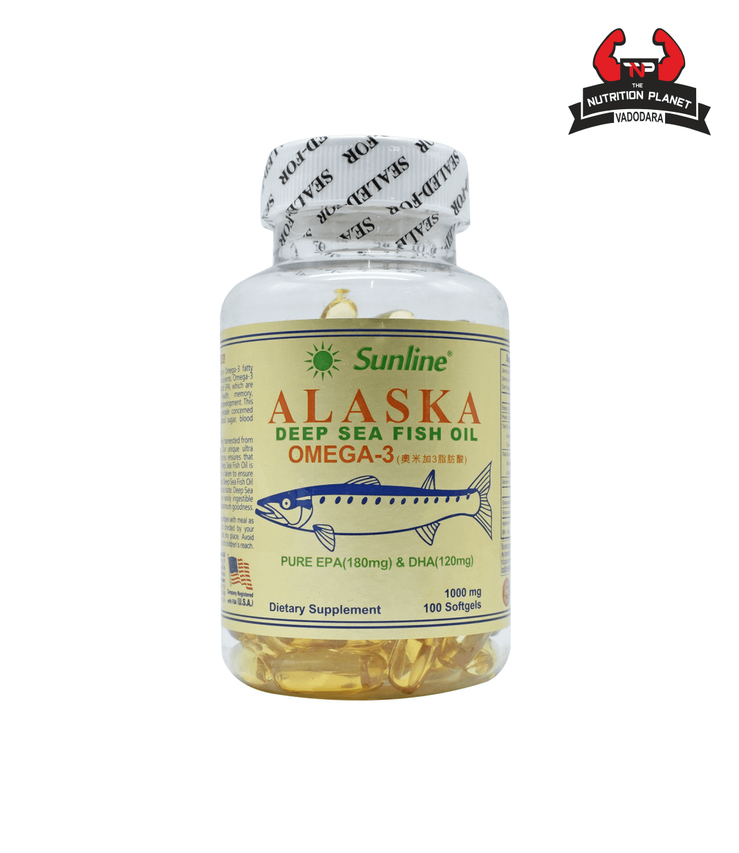 Sunline Alaska Deep Sea Fish Oil Omega 3 - 100 Softgels, 1000 Mg 
