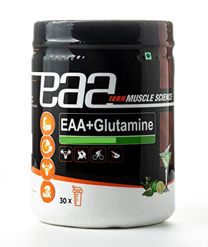 Muscle Science EAA (Essential Amino Acids) Glutamine for Intra Workout Post Workout 30 Servings